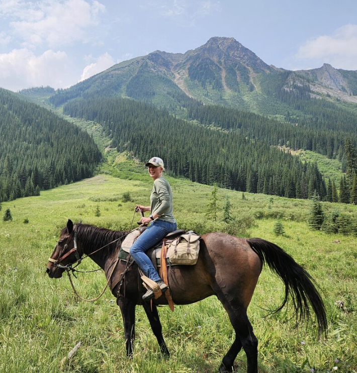 Florist on horseback