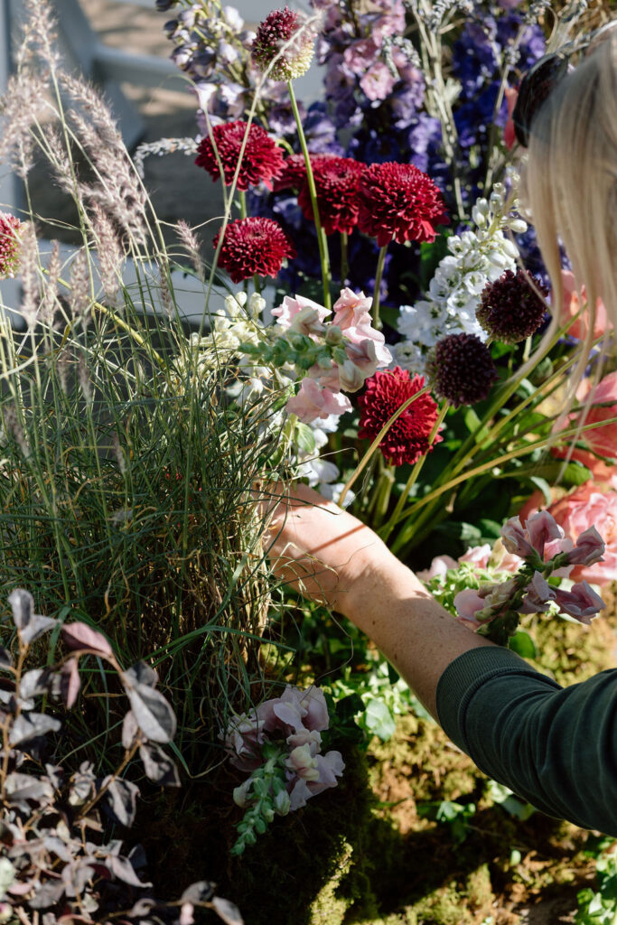Tennessee floral designer working on florals