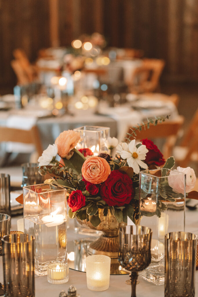 Wedding centerpiece with candles