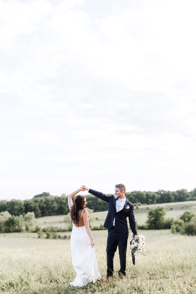 Dancing in field